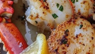 WOULD YOU EAT THIS GARLIC BUTTER LOBSTER AND SCALLOPS